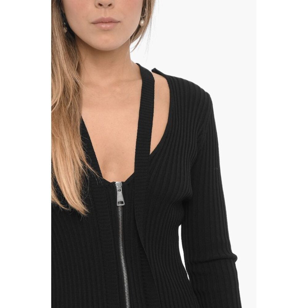 Fitted Ribbed Dress with Zip Closure - Picture 4 of 5
